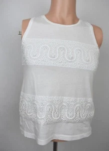 J CREW Women's White Sleeveless Size XX Small Top Shirt Embroidered Petite - Picture 1 of 12