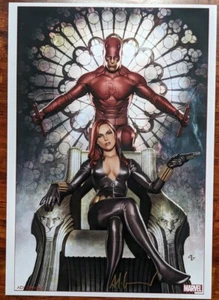 2022 SDCC ADI GRANOV DAREDEVIL BLACK WIDOW ART PRINT SIGNED POSTER MARVEL COMICS - Picture 1 of 1