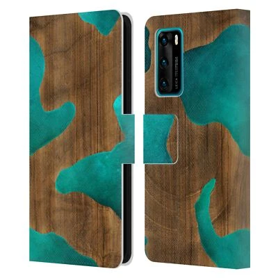 OFFICIAL ALYN SPILLER WOOD & RESIN LEATHER BOOK WALLET CASE FOR HUAWEI PHONES - Image 1 of 4