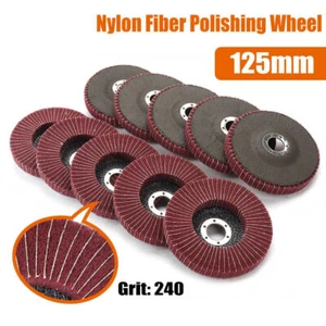 5" Nylon Fiber Flap Wheel Abrasive Disc Polishing Buffing Grinding Pad 240Grit - Picture 1 of 9