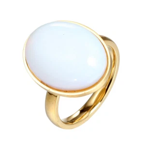 12*16mm White Red Blue Oval Cut Women's 18K Gold Plated Wedding Ring Size 6-11 - Picture 1 of 8