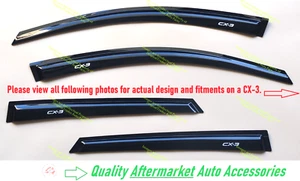 Window Visor Weather Shields fits Mazda CX-3 CX3 DK 03/2015-2025 Tinted Black - Picture 1 of 24