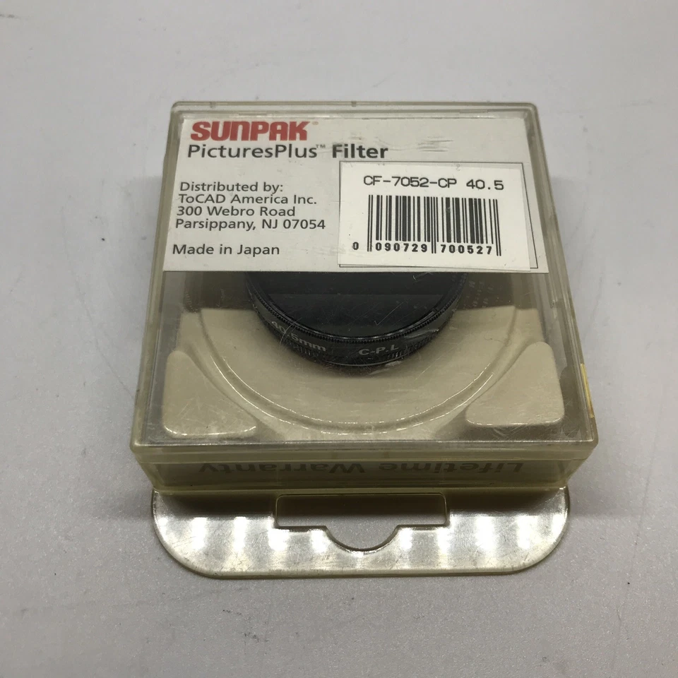 SUNPAK Pictures Plus 40.5mm (CPOL) Circular Polarizer Filter Made In Japan - Image 1 of 4