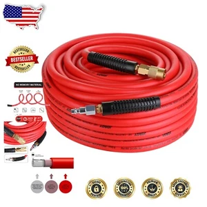 Manguera de compresor de aire híbrida duradera de 100 pies con acoplador de latón de 1/4 pulgada - 300 PSI - Imagen 1 de 8