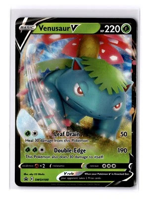 Venusaur V - SWSH100 Sword & Shield Black Star Promo Card - NM - POKEMON TCG - Image 1 of 2