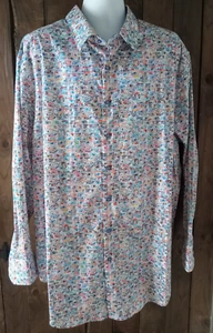 EUC Robert Graham Button-up LS Shirt Men's 3XL Stretch Nautical-Flags Sailboats - Picture 1 of 20