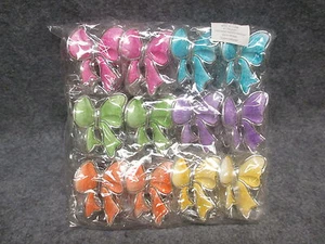 (12) Paquete de cintas lazos pinza de pelo pinzas de garra 6 colores brillantes surtidos 2,5" x 2" - Imagen 1 de 5