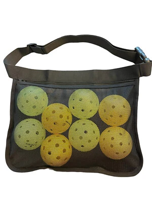 "PICKLEBALL MARKETPLACE" Pickleball Ball Holder Band - Adjustable Waist Pouch Bag - Holds Up to 8 Balls!