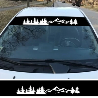 Sunshade Sticker Car Front Windshield Tree Mountain Graphics Decal Decoration - Image 1 of 4