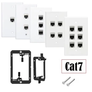 Single Gang Ethernet Wall Plate 1/3/2/4/6 Port Cat7 Female to Female Wall Plug - Afbeelding 1 van 16