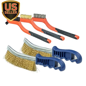 5Pcs Wire Brushes for Cleaning Rust Removal Nylon/Brass/Stainless Steel Bristles - Picture 1 of 7