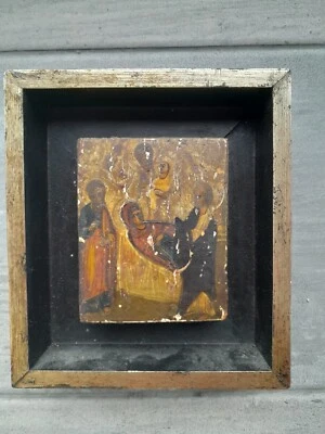peinture ancienne Icône russe miniature - Photo 1/3
