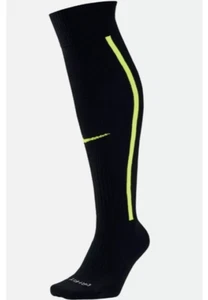 NIKE VAPOR OTC KNEE SOCKS FOOTBALL SOCCER BLACK VOLT SX5732-013 MEN 6-8 WMN 6-10 - Picture 1 of 1