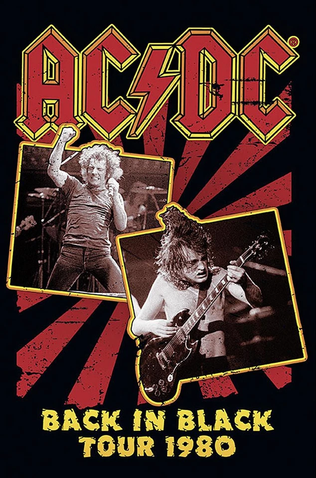 AC/DC - Back In Black Tour 1980 - Poster gerollt - Neu #G880045 - Bild 1 von 1