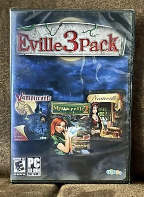 Eville3Pack Vampireville + Mysteryville2 + Pirateville PC CD-ROM SOFTWARE GAMES - Image 1 of 4