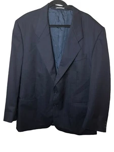 Yves Saint Laurent Wool Pinstripe Blazer Size 36R Navy - Picture 1 of 11