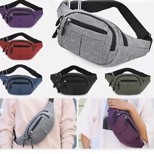 Unisex Men Waist Bum Bag Fanny Pack Women Travel Holiday Money Belt Pouch Wallet - Picture 1 of 17