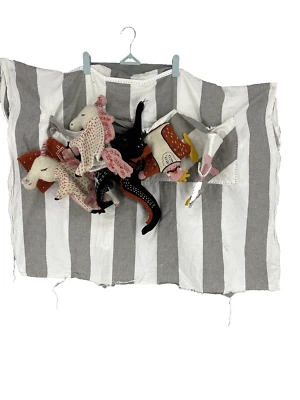 Crate & Barrel Land Of Nod Hand Puppet 7 Piece Lot Horse Dragon Knights King - Image 1 of 4