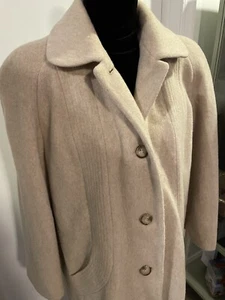 NWT Vintage Cream Wool Blend Coat Mid Length Size 10 NWT - Picture 1 of 8
