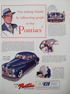 Vintage 1940 Pontiac Limousine Druck Werbung blaue Limousine schönes Wandbild, Vorkrieg - Bild 1 von 1