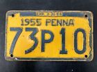 1955 Pennsylvania State License Plate "73P10”