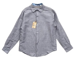 Caribbean Roundtree & Yorke Nwt Linen Cotton Lt Blue Grey Long Sleeve Shirt XL - Picture 1 of 3