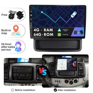4+64GB Autoradio Per Opel Vivaro A Renault Trafic 2010-2014 Android 14 Carplay - Foto 1 di 12