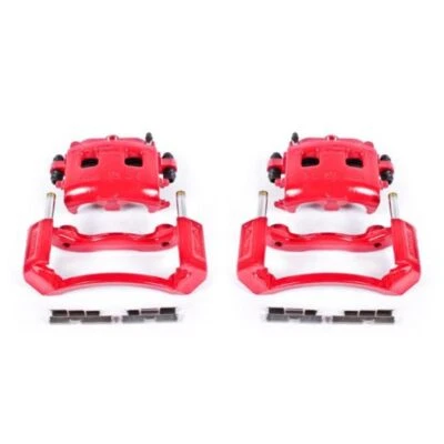 Power Stop For 02-05 Dodge Ram 1500 Front Red Calipers w/Brackets - Pair - Image 1 of 4