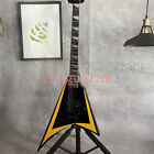 Custom Black Yellow Alexi 600 Electric Guitar Black Hardware Humbucker FR Bridge