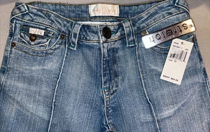 VIntage Baby Phat Wide Leg Capri Jeans Sz 11 Stretch Denim Blue New With Tags - Picture 1 of 12