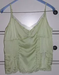 Cami de seda bordada lentejuela verde lima ECI New York talla 6 - Imagen 1 de 11