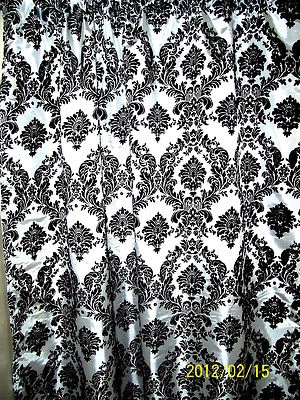 Damask Curtain 5 x 9 ft Backstage Photography Backdrop Black White Background   - Image 1 of 4