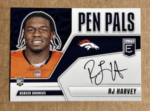 RJ HARVEY 2025 Donruss Elite Pen Pals AUTO RC Rookie Autograph Broncos SP - Picture 1 of 2