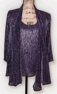 R&M Richards - Shiny Grape 2-fer Style Lined Tunic - Women's Size Medium - Picture 1 of 4