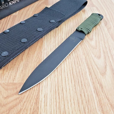 Cuchillos Ranger Vástago Cuchillo Fijo 6" Hoja de Acero al Carbono Mango Envuelto con Cable Verde Foto 1 de 4
