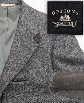 Blazer Stafford Abrigo Deportivo Traje Chaqueta Pesado Grueso Lana Gris Confeti 44R 46"  Foto 1 de 4