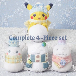 Pokemon Center Plüsch Pikachu Snow Play Snorlax Slowpoke Schneemann Komplett 4 Set - Bild 1 von 18