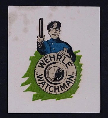 Calcomanía de agua segura Wehrle Watchman original de 1920 B8S2 Foto 1 de 2