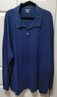 Polo St John's Bay Para Hombre Manga Larga, Algodón Piqué Heritage-Azul Patriota-5XLT Foto 1 de 4