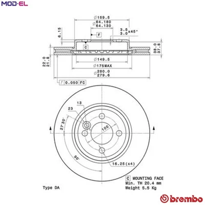 2x BRAKE DISC 09.A761.11 FOR MINI CLUBMAN N12 B14 A 1.4L 9HZ /W16 D16 1.6L 4cyl - Image 1 of 4