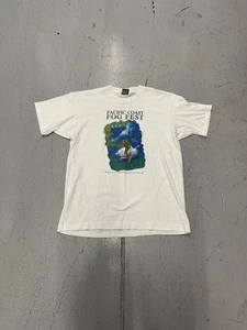 Vintage Pacific Coast Fog Fest Shirt LARGE 90s West Bay Area Single Stitch White - Picture 1 of 7