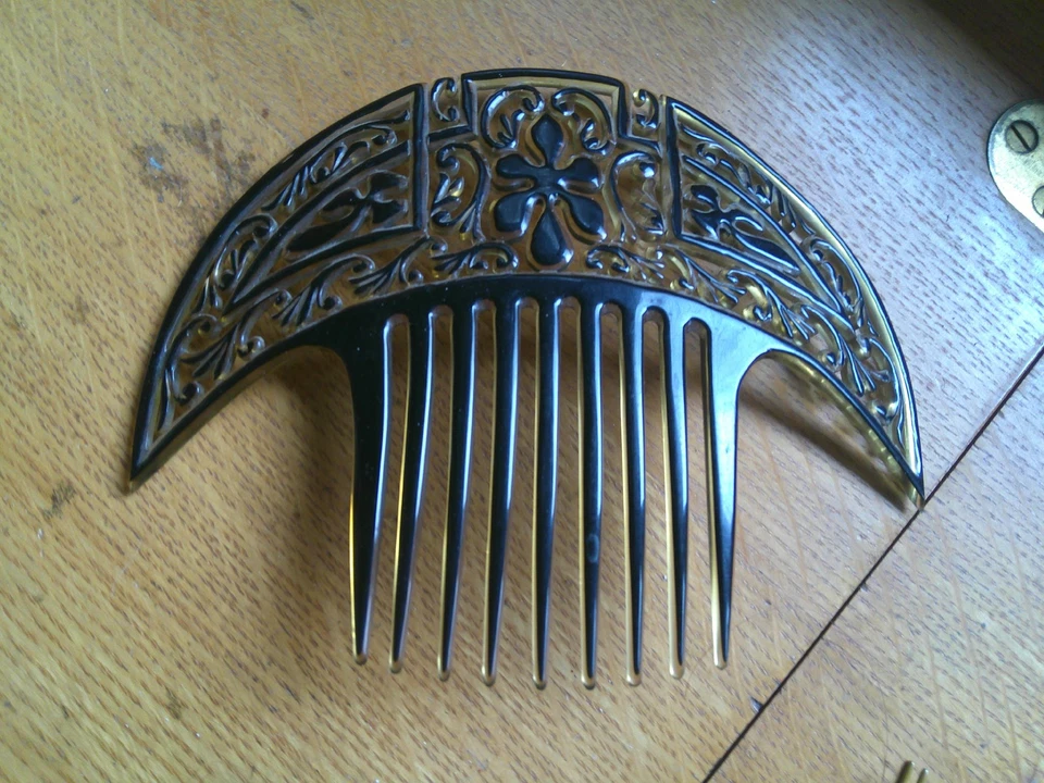 Pente de celulóide vintage 1900 - Imagem 1 de 2