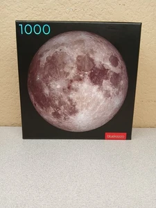 THE MOON - HI DEF Planetary 1000 Piece Circle Jigsaw Puzzle 26.5" by Blue Kazoo - Picture 1 of 5