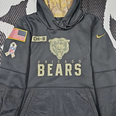 WOMENS NIKE CHICAGO BEARS SALUTE TO SERVICE NFL HOODIE SWEATSHIRT MEDIUM  - Image 1 of 4