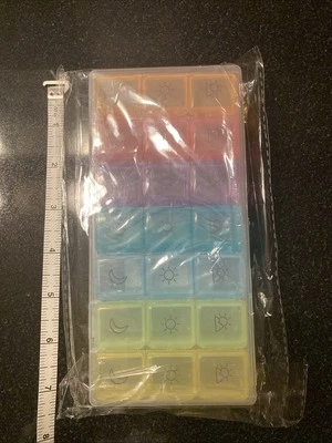 Weekly Pill Organizer 3 Times a Day 7 Day Daily Use Vitamins Holder Portable Box - Image 1 of 4