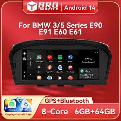 8.8" Android Screen Car Stereo CarPlay For BMW E60 E61 E64 E90 E91 E93 CCC CIC - Image 1 of 4