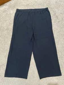 Pantalón Eileen Fisher 100 % seda negro pierna recta para mujer L cintura elástica - Imagen 1 de 8
