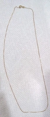 Collar Cadena Caja Oro Amarillo 14K Italia 20" Delicado Colgante Cadena 1.1g Foto 1 de 4