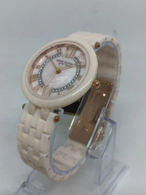 Anne Klein 12/2278RGLP Women's 34mm Light Pink Ceramic MOP +Crystal Accent Watch - Image 1 of 4