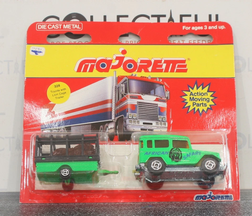MAJORETTE #328 - TOYOTA 4X4 CON REMOLQUE JAULA LI0N - JUEGO FUNDIDO A PRESIÓN *RARO* SIN USAR, EN CAJA🔥 Foto 1 de 1